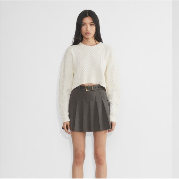 Aritzia Sweaters - Sunday Best cropped cable knit Peggy sweater M oversized 24”